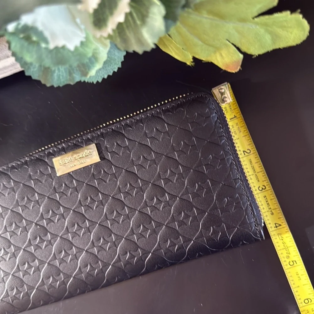 Kate Spade Penn Place Black Leather Embossed Wallet